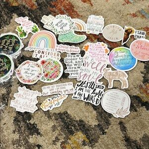 Bible Verse Inspired Sticker Set - Multicolor Assortment of 50 stickers